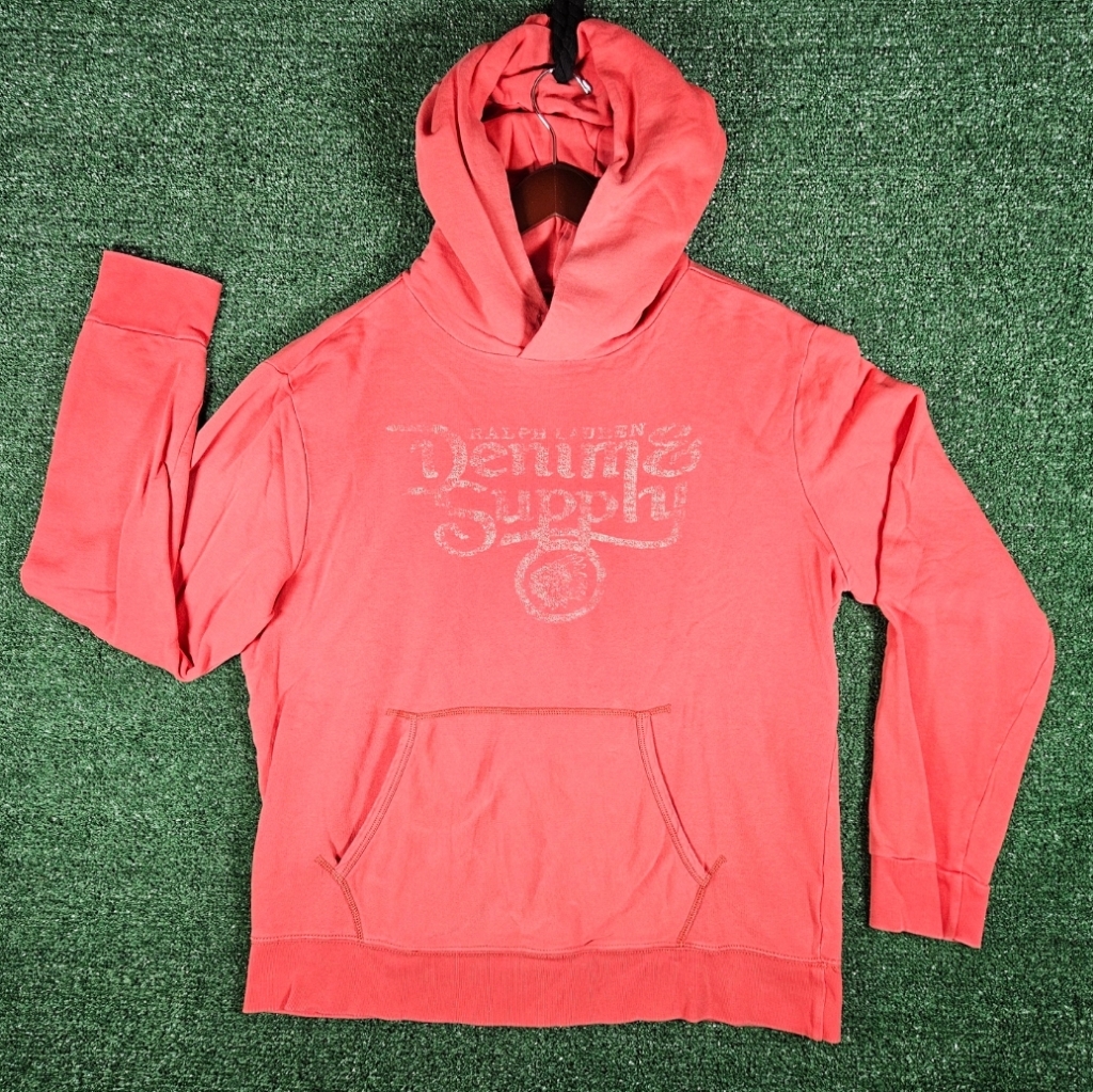 Vintage Ralph Lauren Denim & Supply Chief Hoodie / Mens Size L / Color - Coral